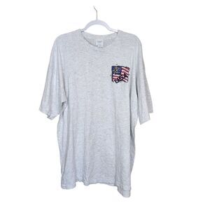 Vintage College Ware USA Single Stitch Tshirt With USA Patch Size XL